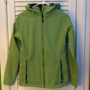 Eastern Mountain Sports (OR) W XS fleece lined jacket. Unworn. Lime. Full zip.